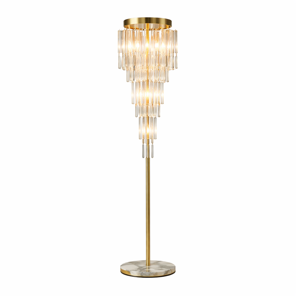 Melvioran™ Crystal Cascade Floor Lamp
